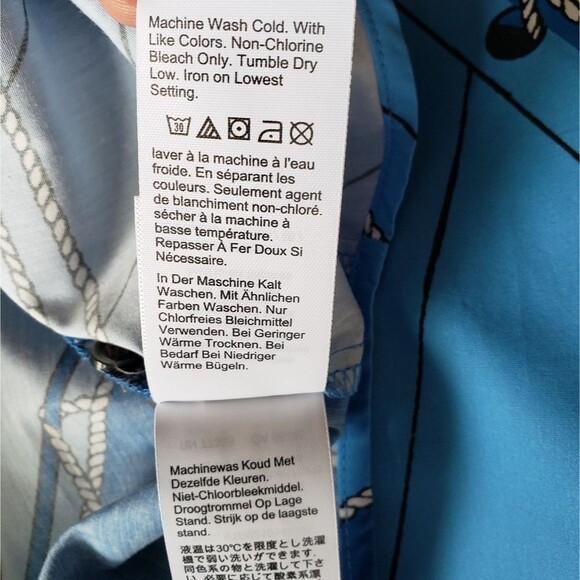 J. Crew Tailored Slim Cotton Poplin Shirt Nautical Italy Ratti Regatta Size 8 - Picture 11 of 14